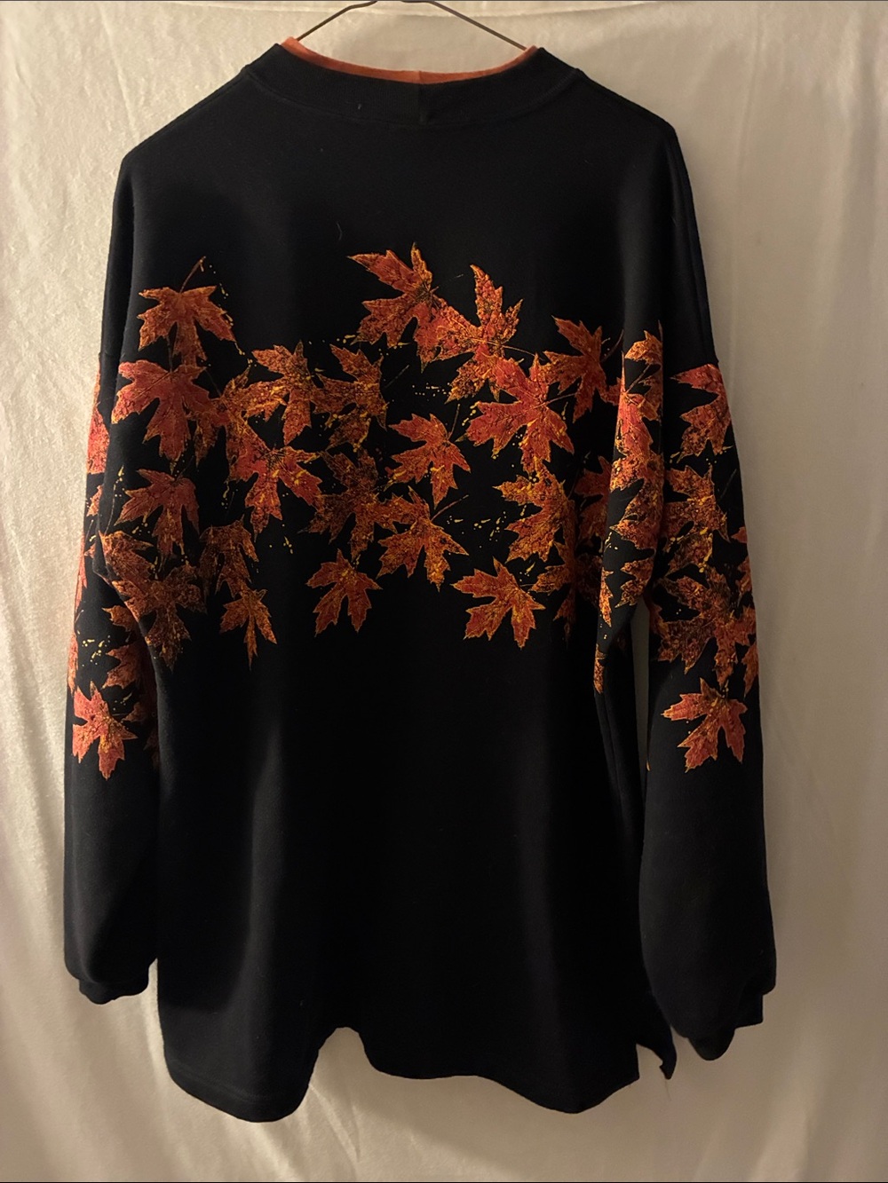 Artisans Sunschein Black Sweatshirt with Autumn Leaf Embroidery - Picture 4 of 4